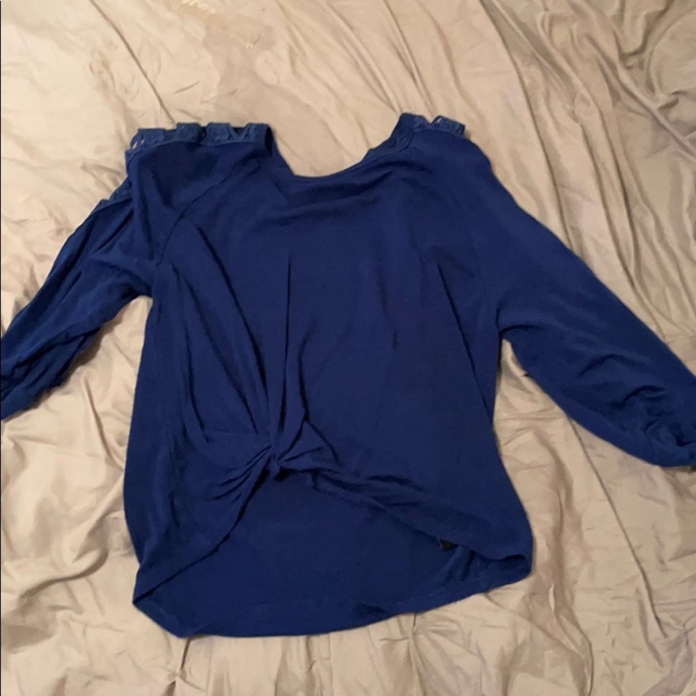 Navy Blue Knotted Crop